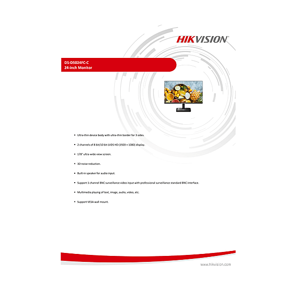 DS-D5024FC-C MONITEUR 23.8 1080P, BORD FIN photo du produit visuel_1 2XL