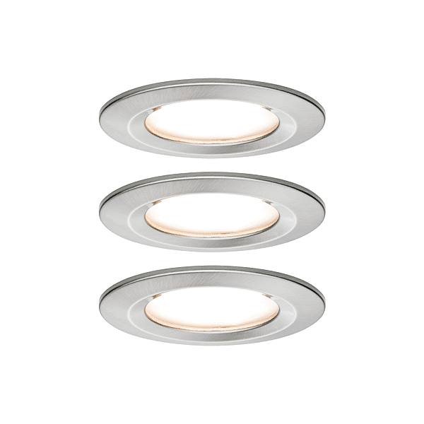 KIT ENC NOVA COIN ROND FIXE LED 3X6W 2700K 230V ACIER BROSSE/ALU photo du produit visuel_1 2XL