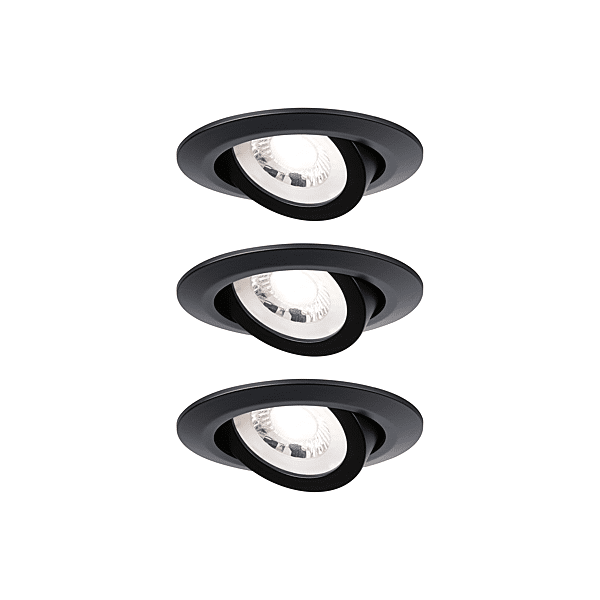 KIT ENCASTRES ORIENTABLES LED 3X6W 3000K230V NOIR DEP/SYN photo du produit visuel_1 2XL