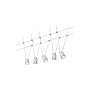 WIRE SYSTEM TUNLED 5X4W BLANC/CHR DEP 23 photo du produit visuel_1 S