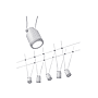 WIRE SYSTEM TUNLED 5X4W BLANC/CHR DEP 23 photo du produit visuel_3 S